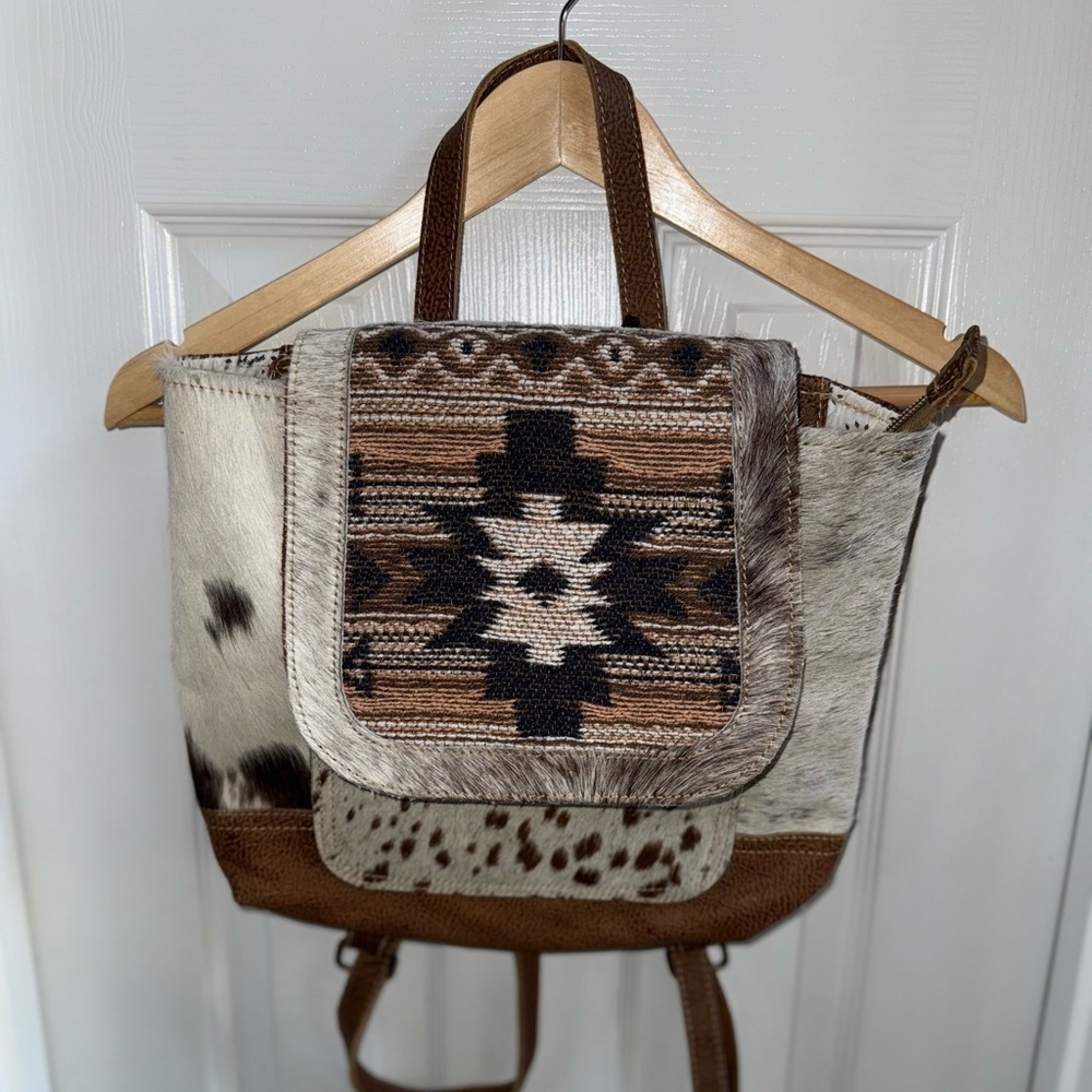 Myra bag NWT leather and canvas convertible backpack purse western boho Western